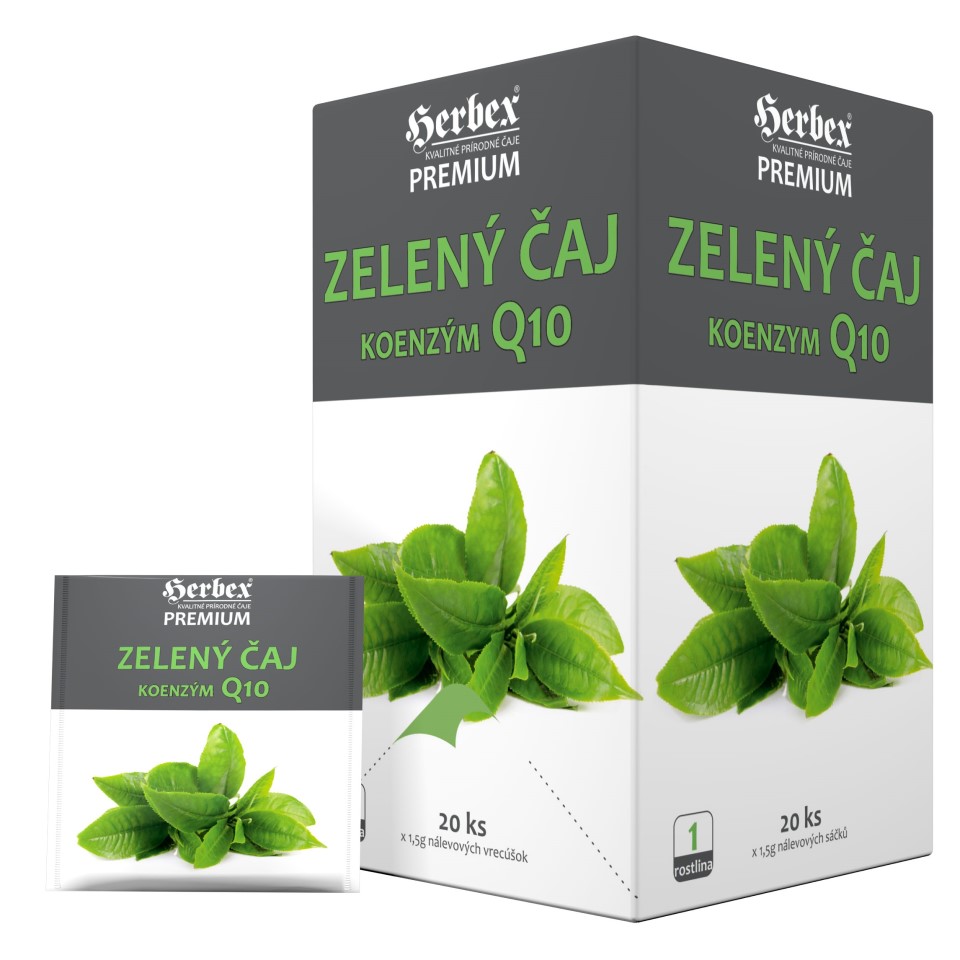 Herbex Zelený čaj S Q10 Premium Tea 20x1.5g
