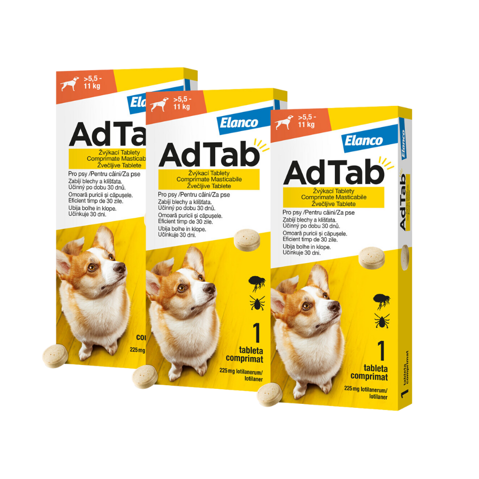 Adtab pro psy (5,5-11kg) 225mg 3 žvýkací tablety