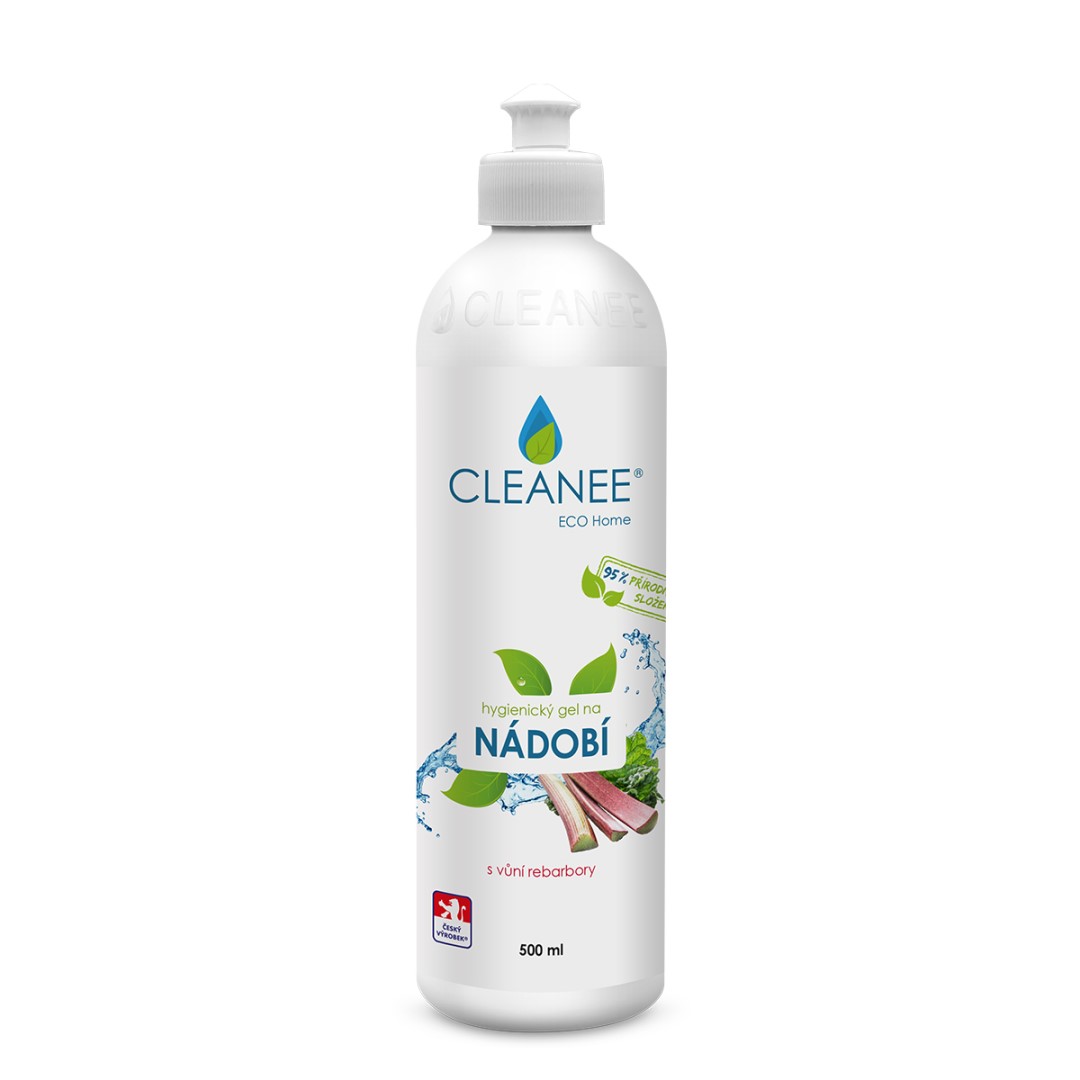 Cleanee Eco Home hygienický gel na nádobí s vůní rebarbory 500ml