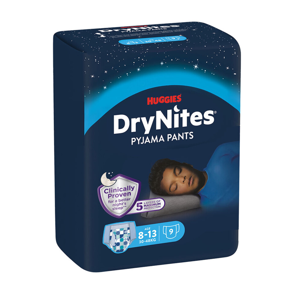 DryNites natahovací kalhotky na noc pro chlapce 8-13 let / 30-48kg / 9ks