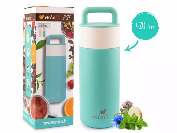 Mixit 2go - Termoska s čajovým sítkem 420 ml mintová