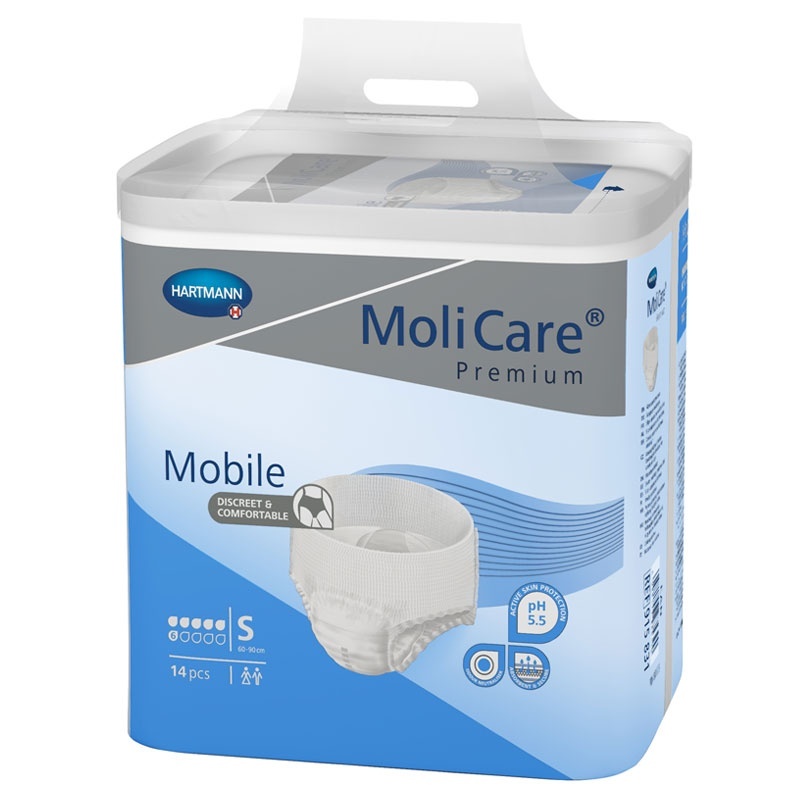 Molicare Mobile navlékací kalhotky 6 Kapek S boky 60-90cm 1475ml 14ks