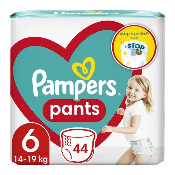 Pampers Pants velikost 6 plenkové kalhotky 14-19kg 44ks