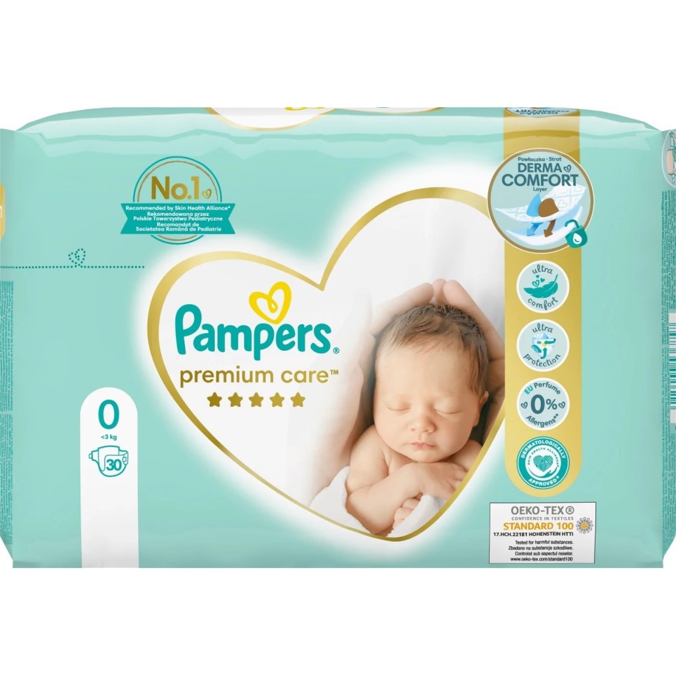 Pampers Premium Care velikost 0 Newborn 30ks