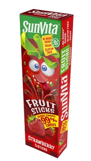 SunVita Fruit Sticks ovocné tyčinky jahoda 5x20g