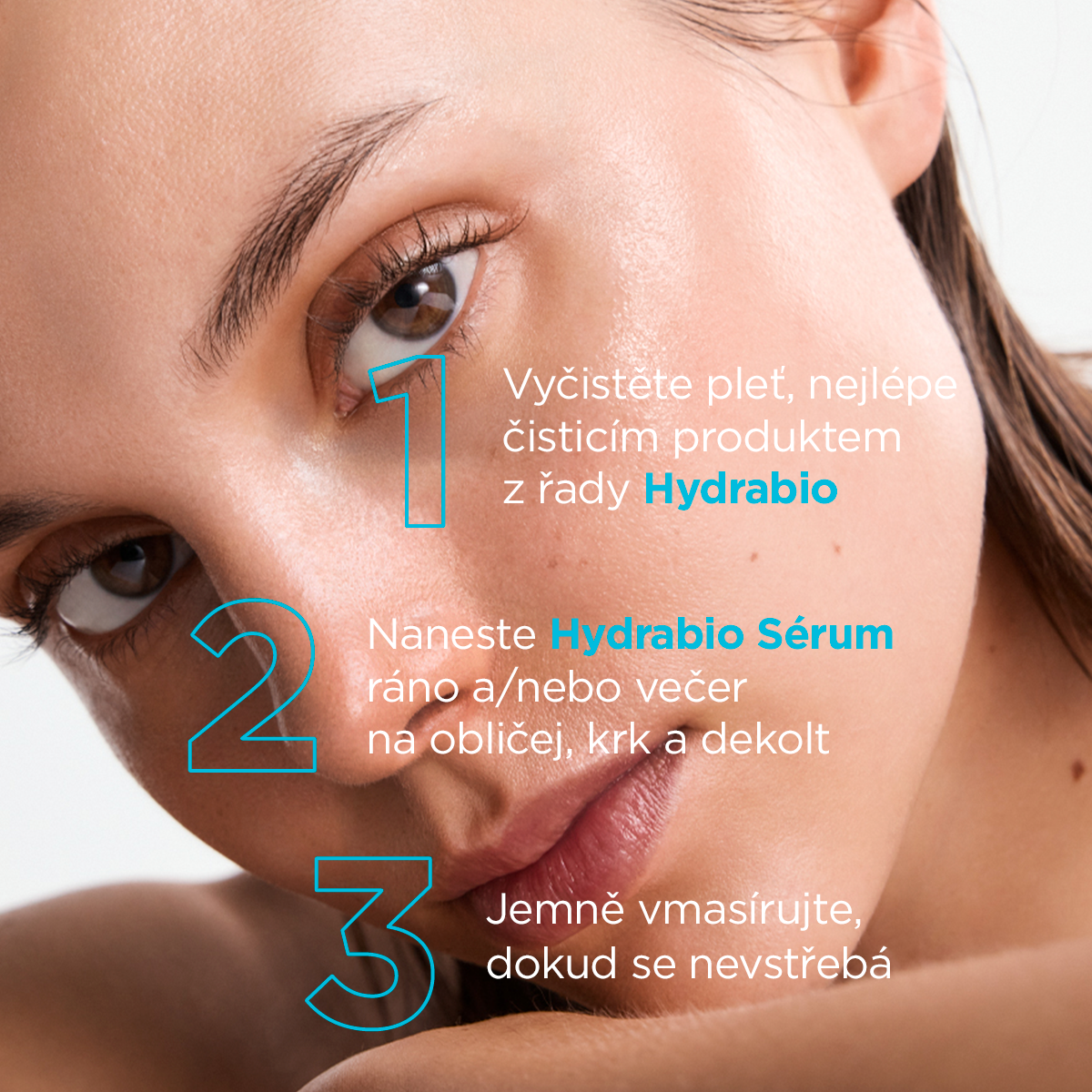 Použití BIODERMA Hydrabio Séra na vyčištěnou pleť obličeje krku a dekoltu