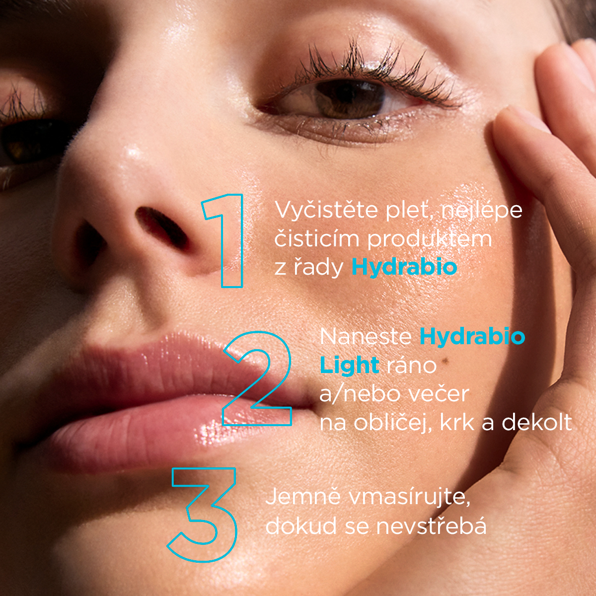 Použití BIODERMA Hydrabio Light krému na obličej krk a dekolt