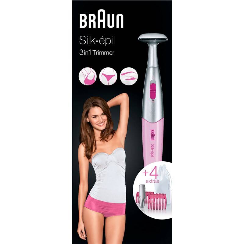 Braun Silképil zastřihovač 3v1 růžový