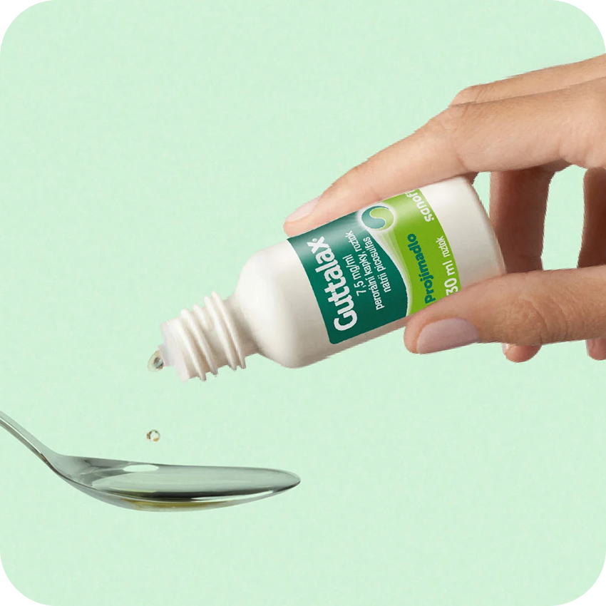 Použití Guttalax kapek