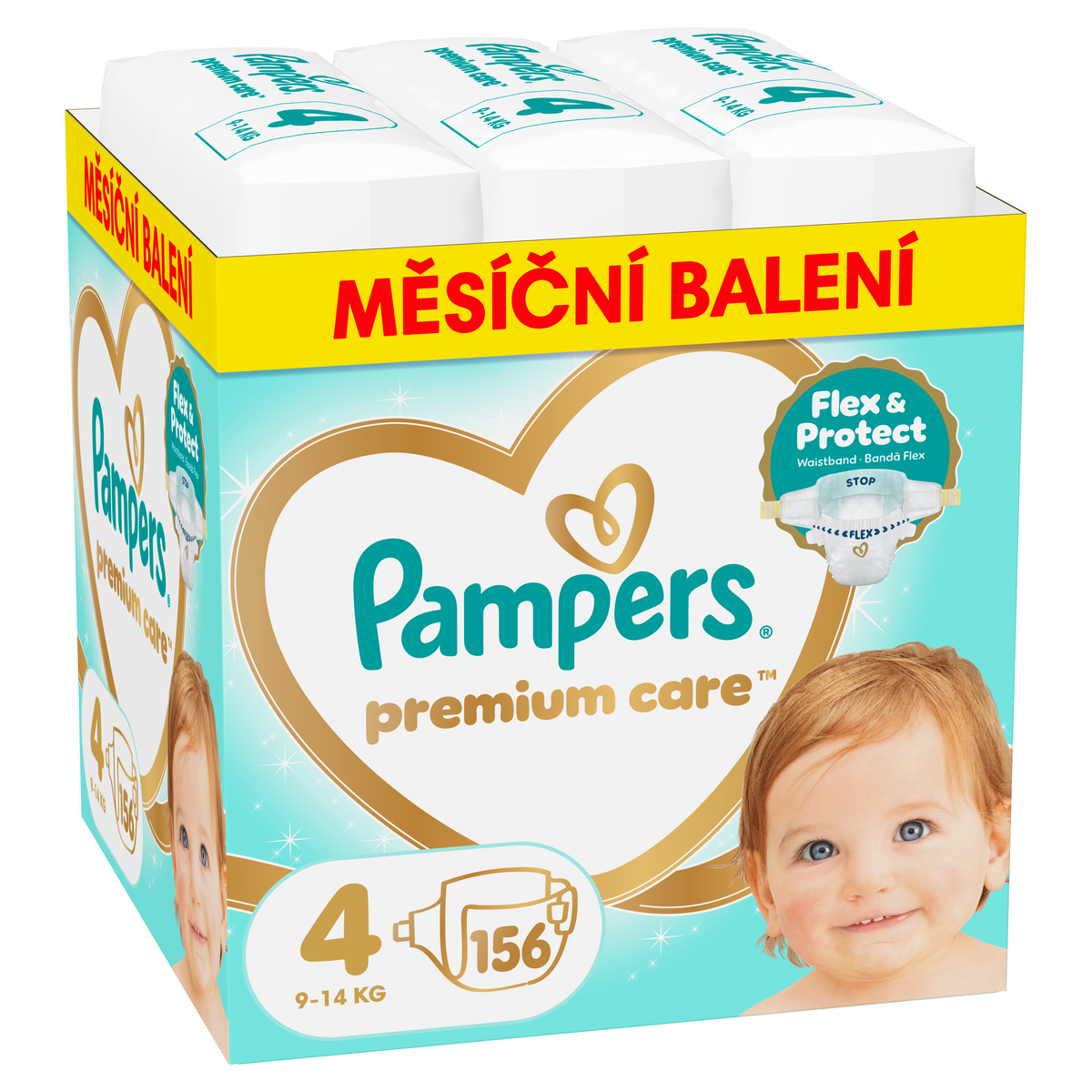Pampers Premium Care 4 plenky 9-14 kg 156 kusů