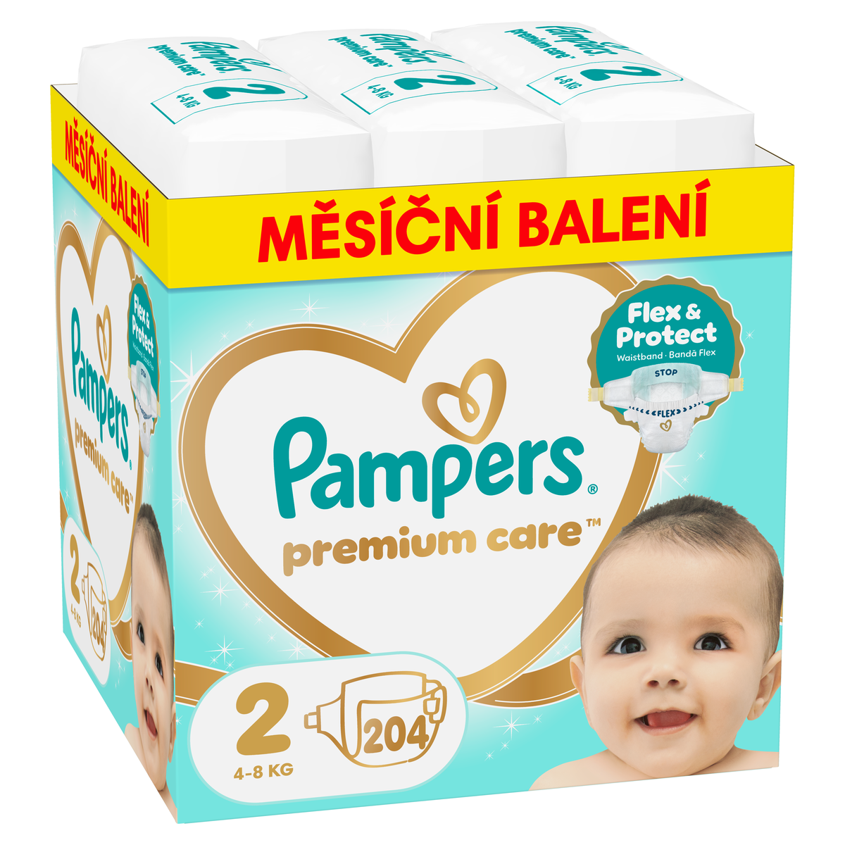Pampers Premium Care 2 plenky 4-8 kg 204 kusů