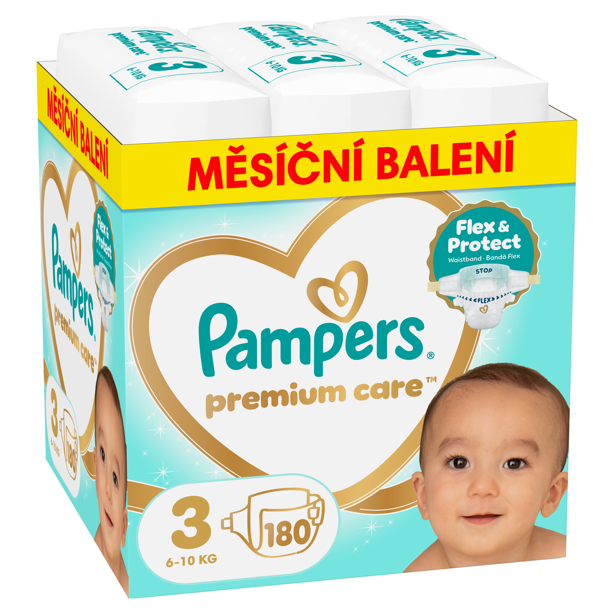 Pampers Premium Care 3 plenky 6-10 kg 180 kusů