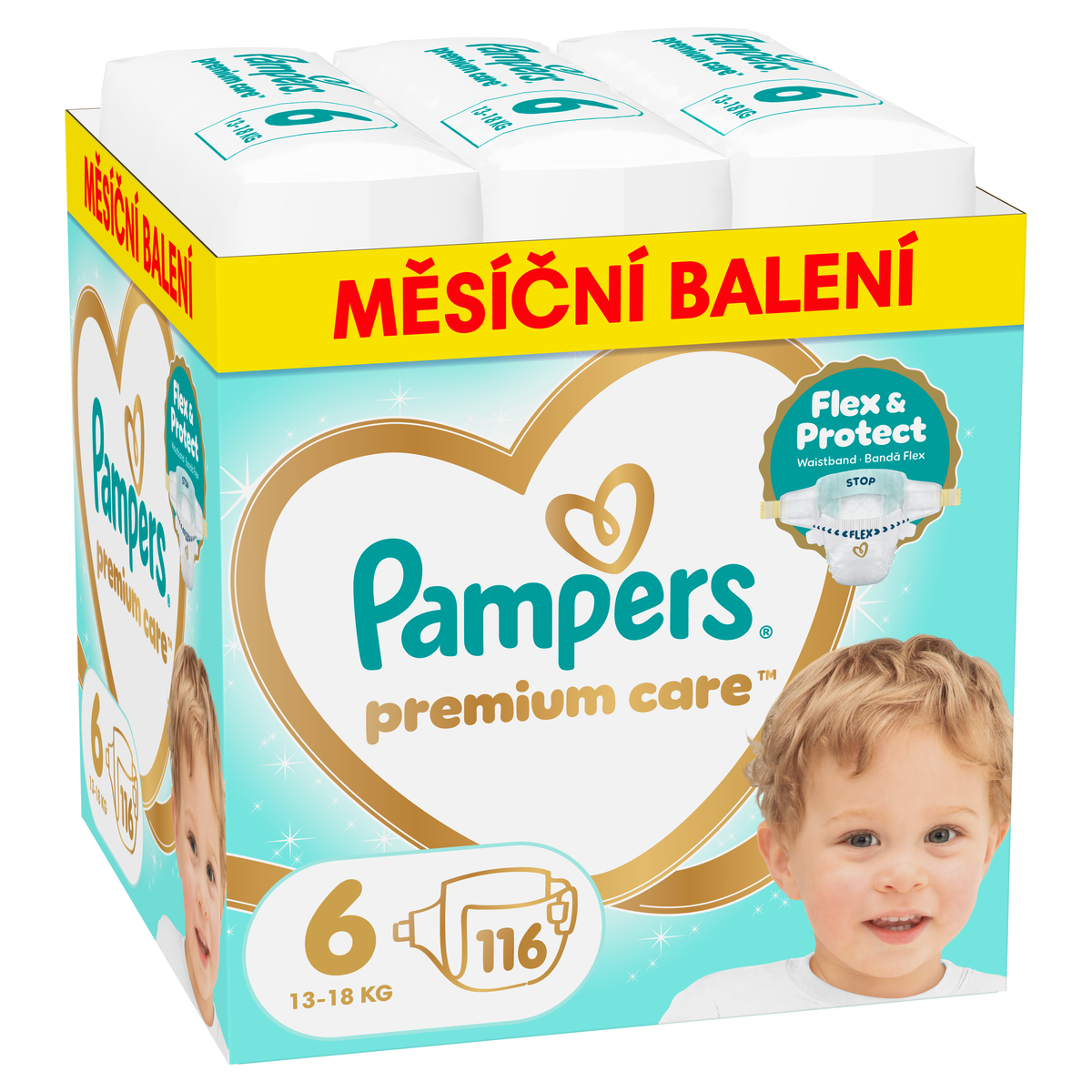 Pampers Premium Care 6 plenky 13-18 kg 116 kusů
