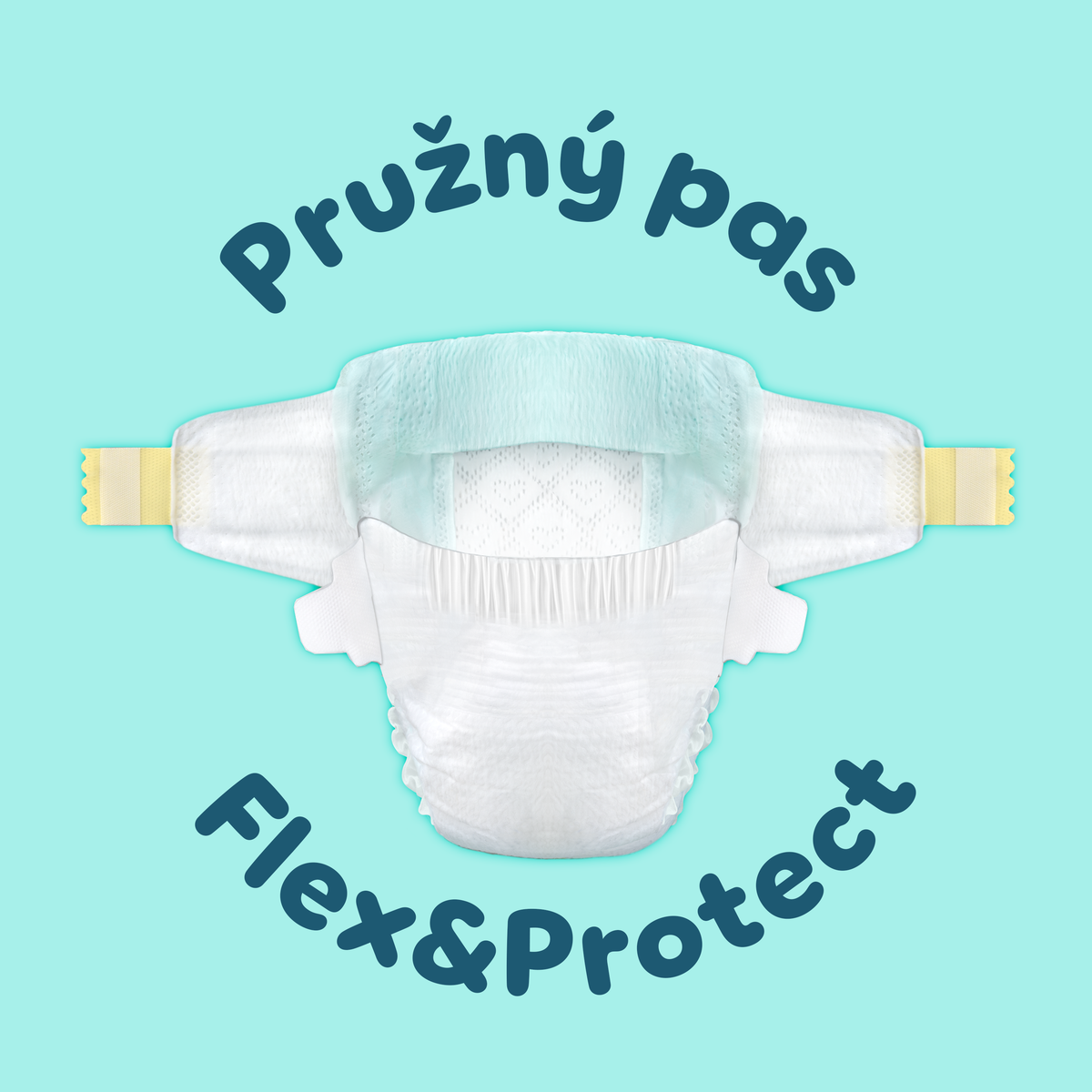 Pampers Premium Care pružný pas Flex & Protect přizpůsobující se pohybu dítěte